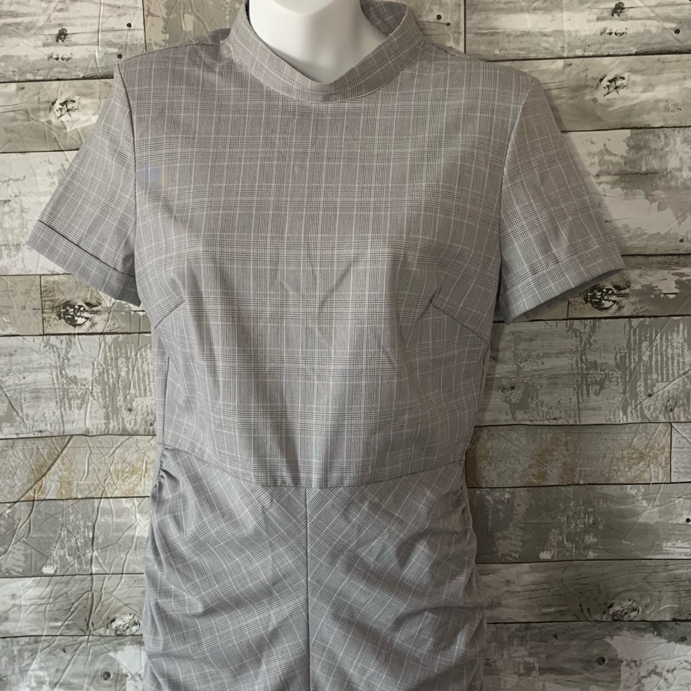 Zara basic collection gray plaid dress. Size medium.